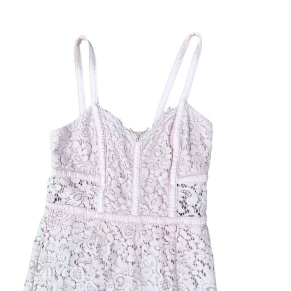 Express Y2K Dress Sz 0 Pink Eyelet Corset Sleeveless Satin Barbie Cottage Fairy - Picture 4 of 13